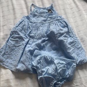 Sky blue cotton eyelet dress 👗